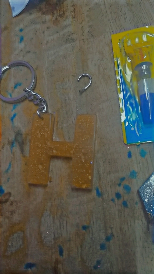 Resin Alphabet Keychain Letter H