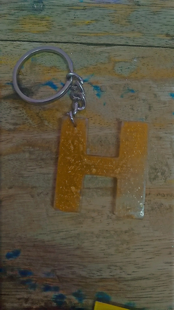 Resin Alphabet Keychain Letter H
