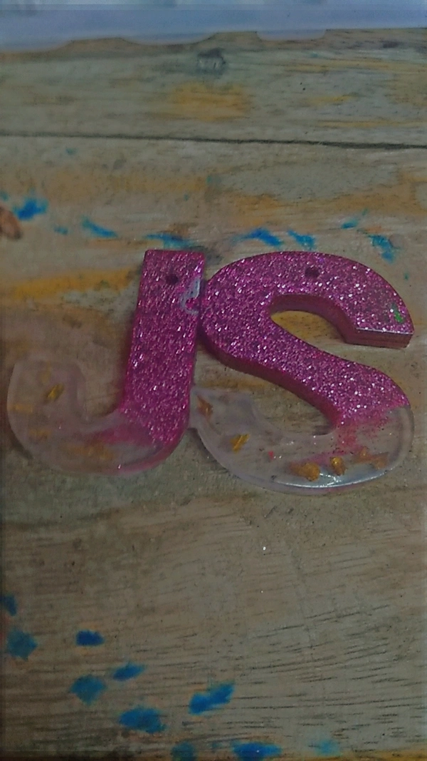 Resin Alphabet Keychain Letter JS