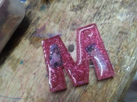 Resin Alphabet Keychain Letter M