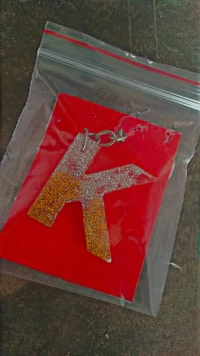 Resin Alphabet Keychain Letter K 