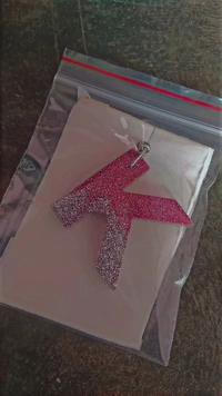 Resin Alphabet Keychain Letter K 
