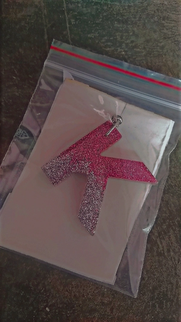 Resin Alphabet Keychain Letter K 