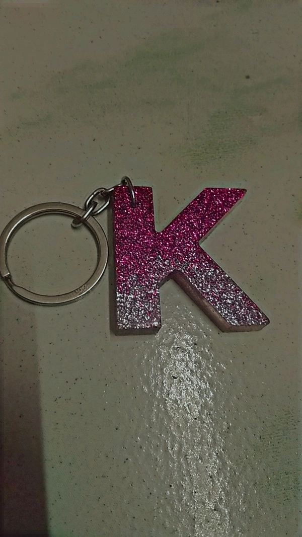 Resin Alphabet Keychain Letter K 