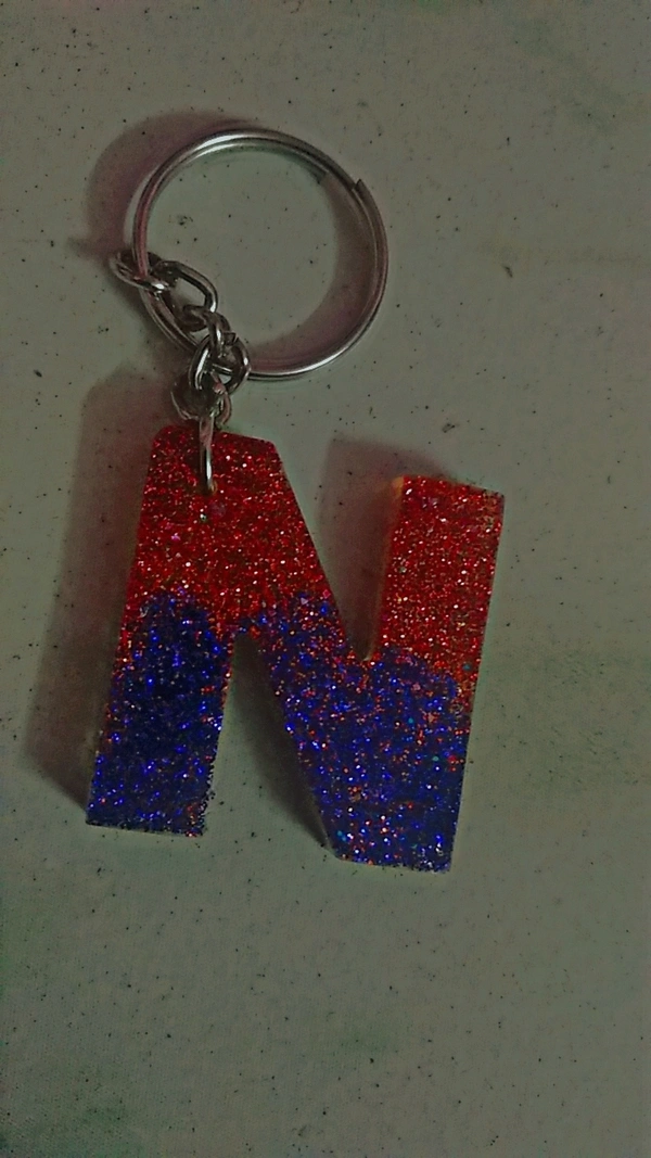 Sk_gifts134 Resin Alphabet Keychain Letter N