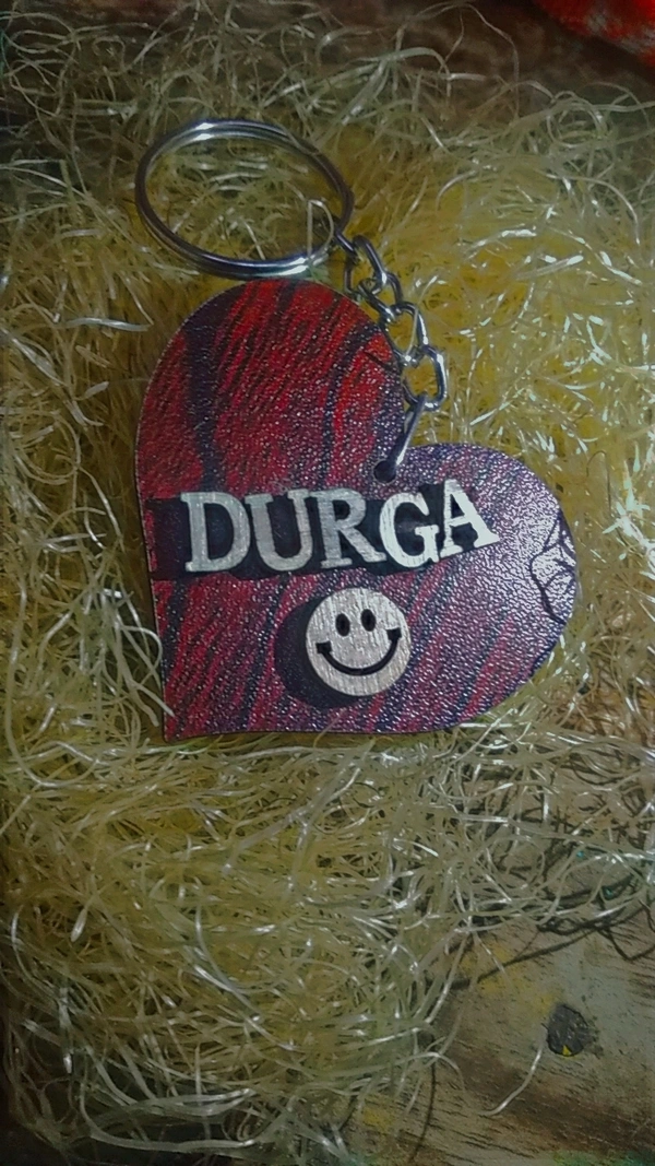 Wooden Name Stamping Keychain