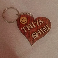 Wooden Name Stamping Keychain