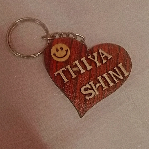Wooden Name Stamping Keychain