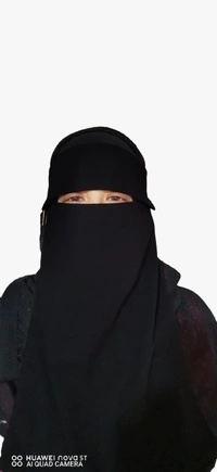 Half Niqab With Side Locket - Black, Standard