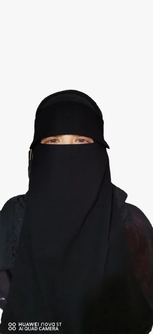 Half Niqab With Side Locket - Black, Standard