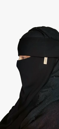 Half Niqab With Side Locket - Black, Standard