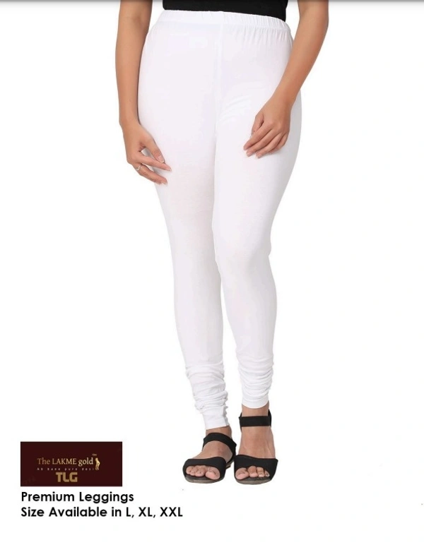 Premium White Churidar leggings  - White, Xl