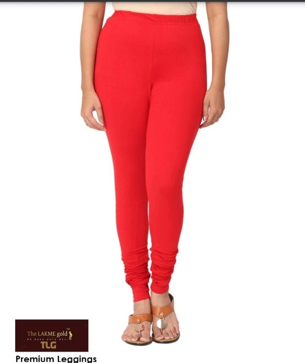 Premium Orange Churidar leggings - Red Orange, L