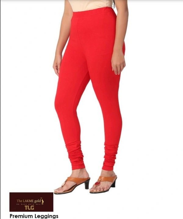 Premium Orange Churidar leggings - Red Orange, L