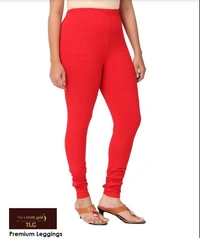 Premium Orange Churidar leggings - Red Orange, L