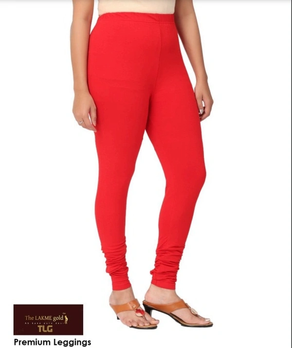 Premium Orange Churidar leggings - Red Orange, L