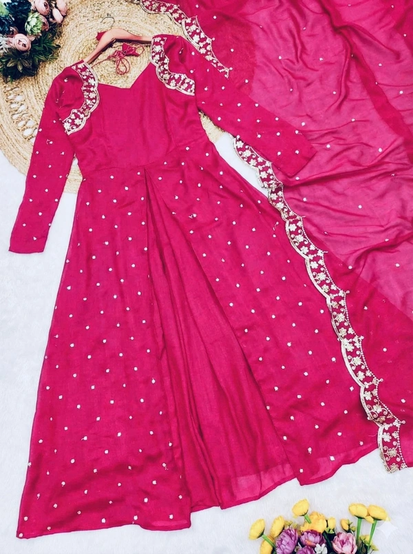 Anarkali Suit with Scalloped Dupatta