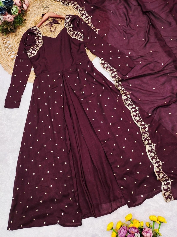 Anarkali Suit with Scalloped Dupatta