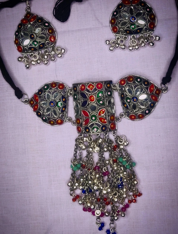 Necklace Set  Oxidised - With Earrings - Hurry up 