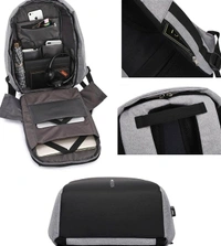 Anti Theft Classic Laptop Backpack (Grey)