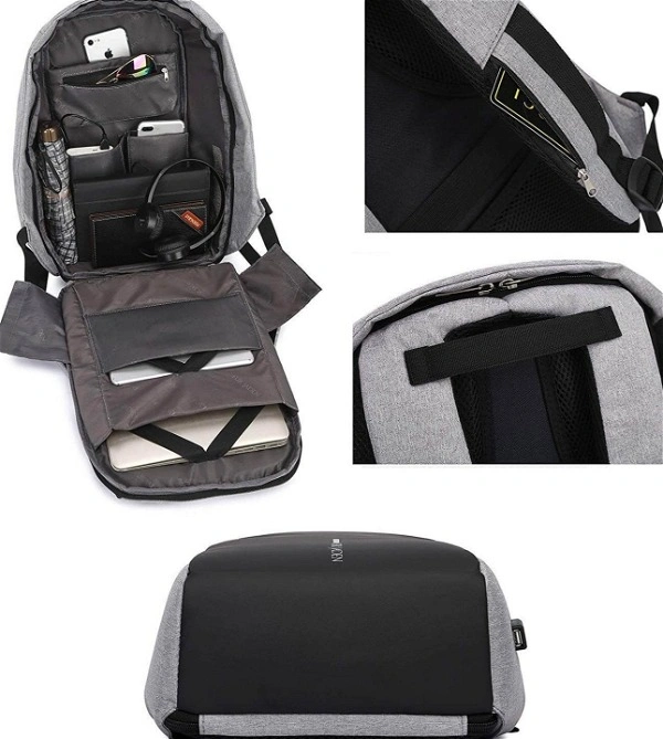 Anti Theft Classic Laptop Backpack (Grey)