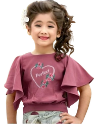 Thread Work Top With  Digital Print Plazzzo - 26, Hollywood Cerise