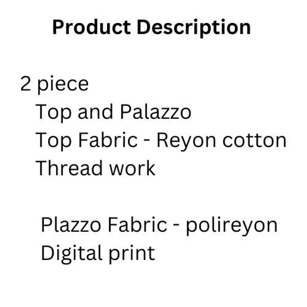 Thread Work Top With  Digital Print Plazzzo - 26, Hollywood Cerise