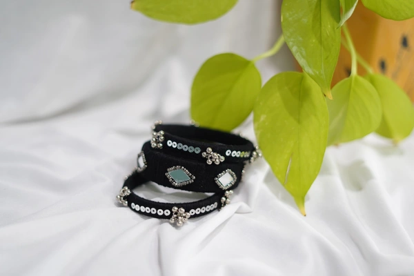 Shyamala - Sparkling Bangle set - 2.2, Black