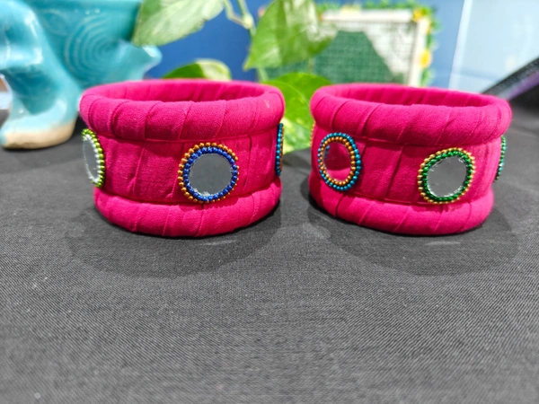 Sunflower Bangle Set of 6 - 2.4, Rani Pink/ Hot Pink