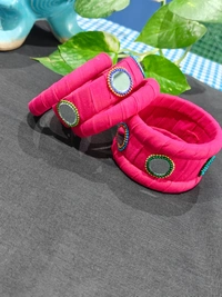 Sunflower Bangle Set of 6 - 2.4, Rani Pink/ Hot Pink