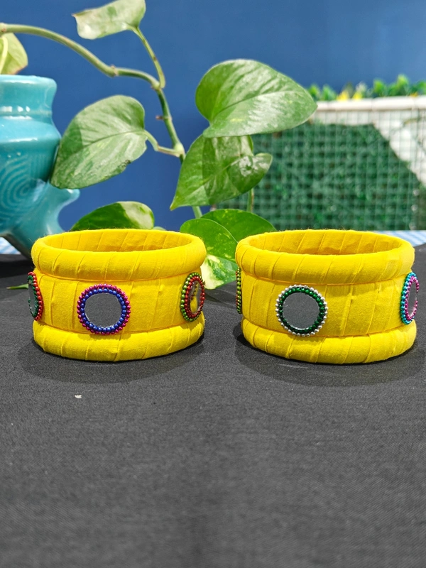 Sunflower Bangle Set of 6 - 2.6, Bright Yellow