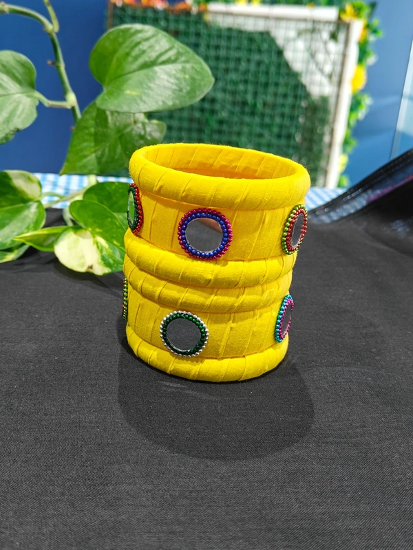 Sunflower Bangle Set of 6 - 2.6, Bright Yellow