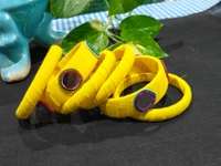 Sunflower Bangle Set of 6 - 2.6, Bright Yellow