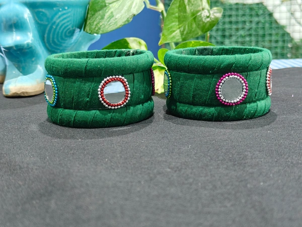 Sunflower Bangle Set of 6 - 2.10, Bottle Green