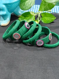 Sunflower Bangle Set of 6 - 2.10, Bottle Green