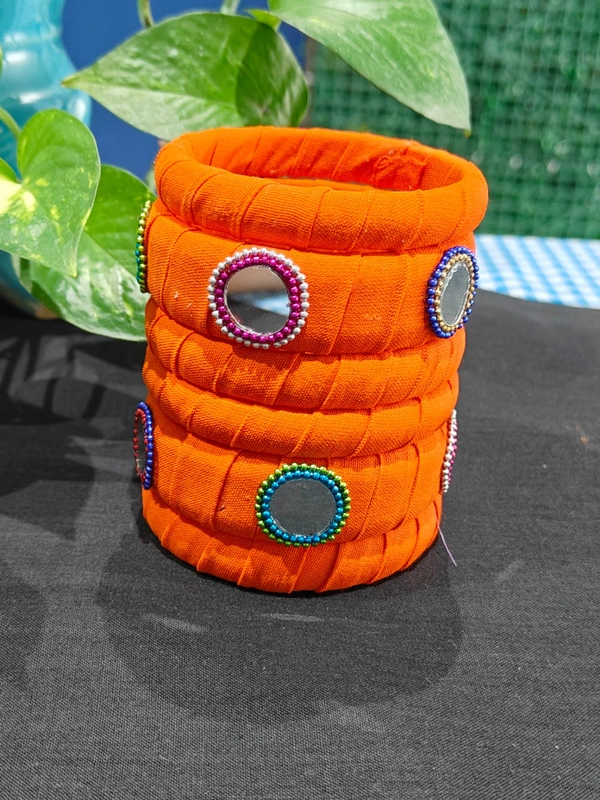 Sunflower Bangle Set of 6 - 2.6, Bright Orange