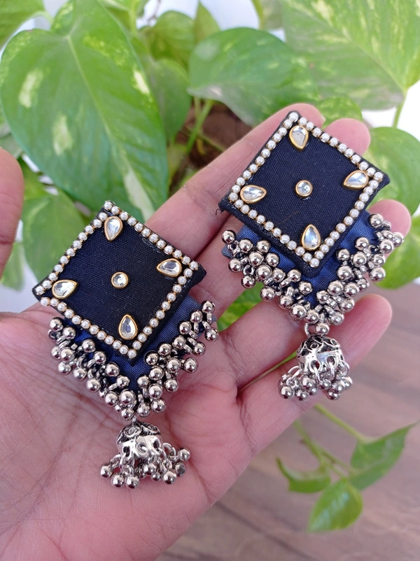 Anandi Earrings - Navy Blue