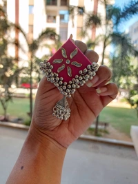 Kiran Earrings - Rani Pink