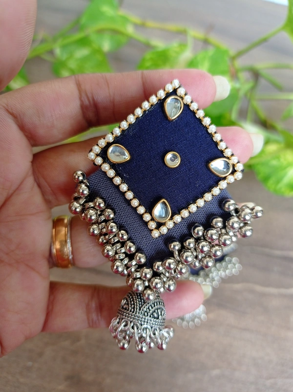 Anandi Earrings - Navy Blue