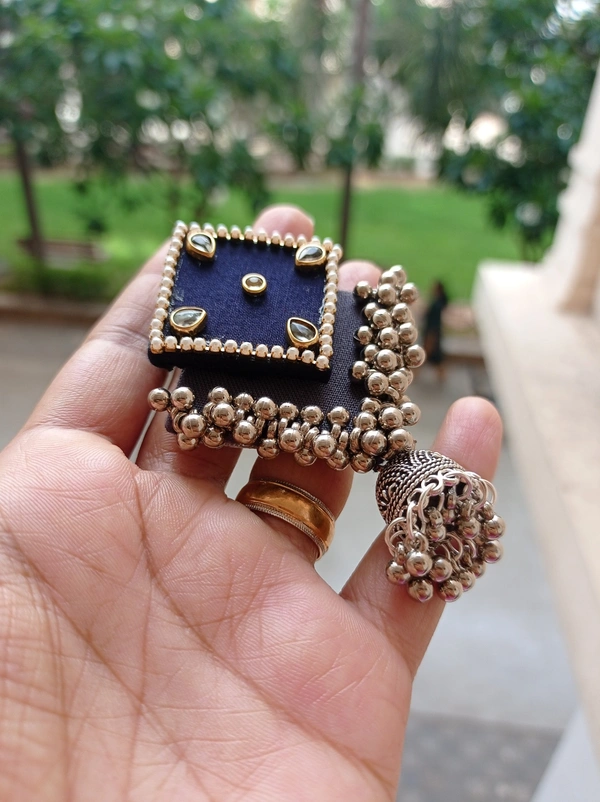 Anandi Earrings - Navy Blue