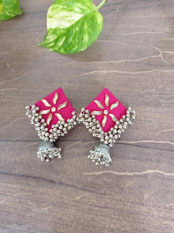 Kiran Earrings - Rani Pink