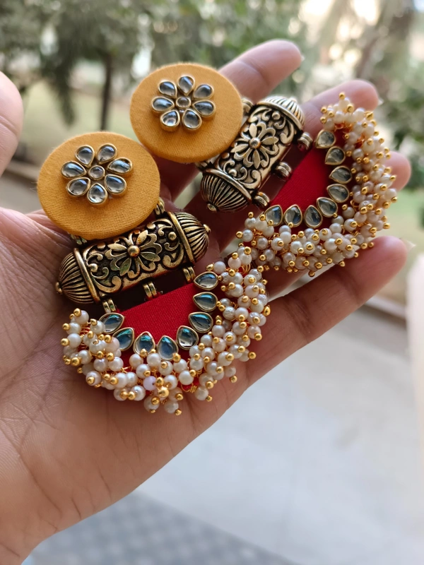 Aarya Earrings - Yellow & Red
