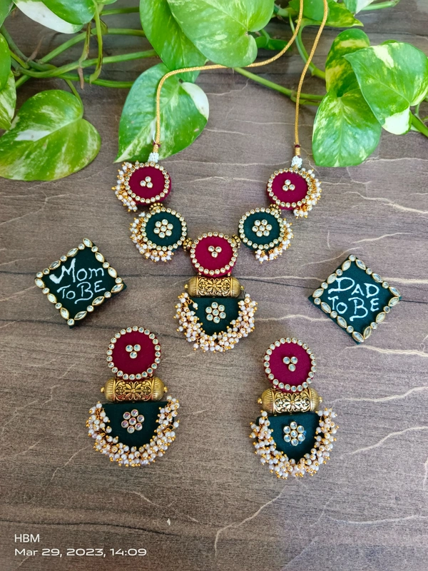 Shrimant - Baby Shower Set - Maroon & Bottle Green