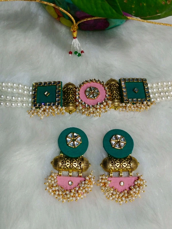 Aanchal Set In Pink & Green