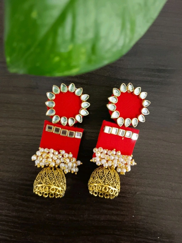 Preety Earrings  - Red