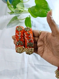 Minee Bangles Set Of 2 - orange bandhej