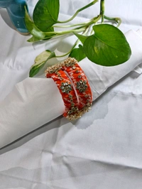Minee Bangles Set Of 2 - orange bandhej