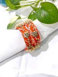 Minee Bangles Set Of 2 - orange bandhej