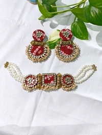 Mira Bandhani Set - Maroon bandhani