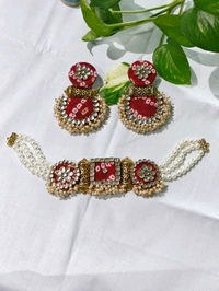 Mira Bandhani Set - Maroon bandhani